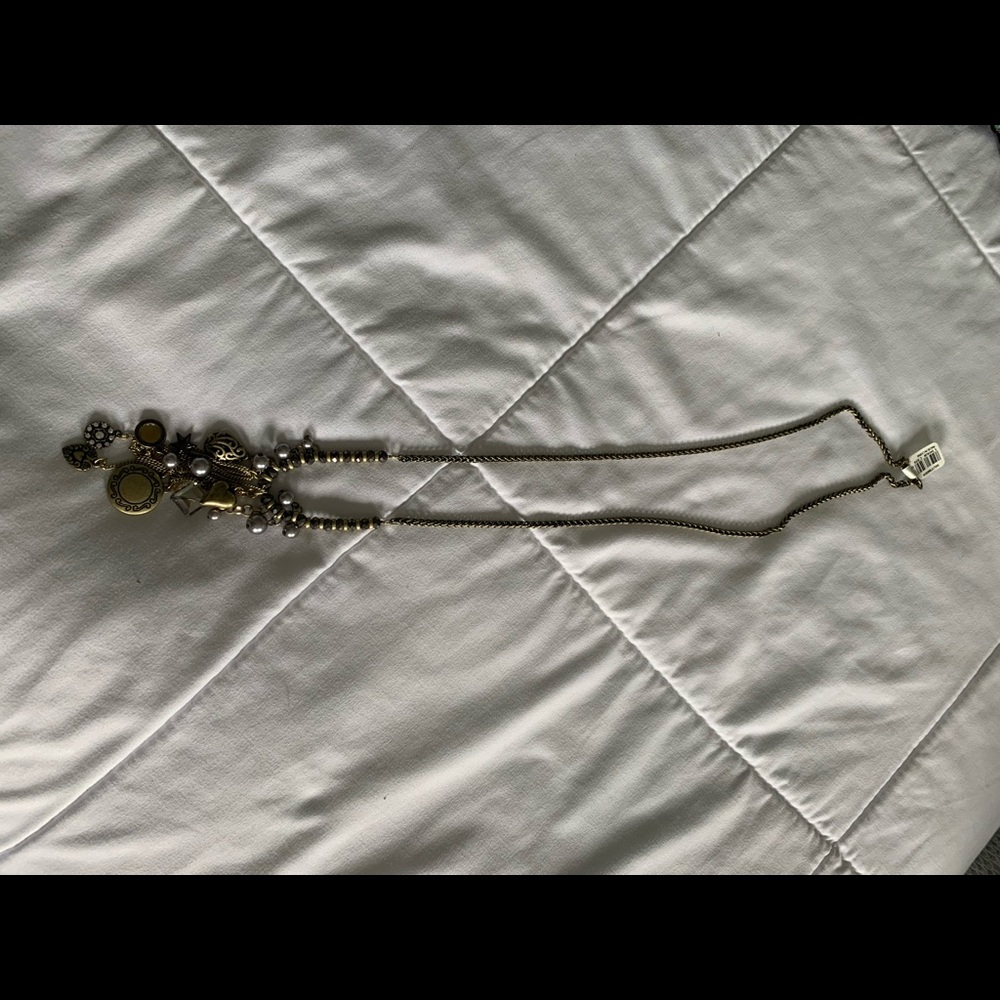 NWT New LOFT Gold Charm Long Necklace